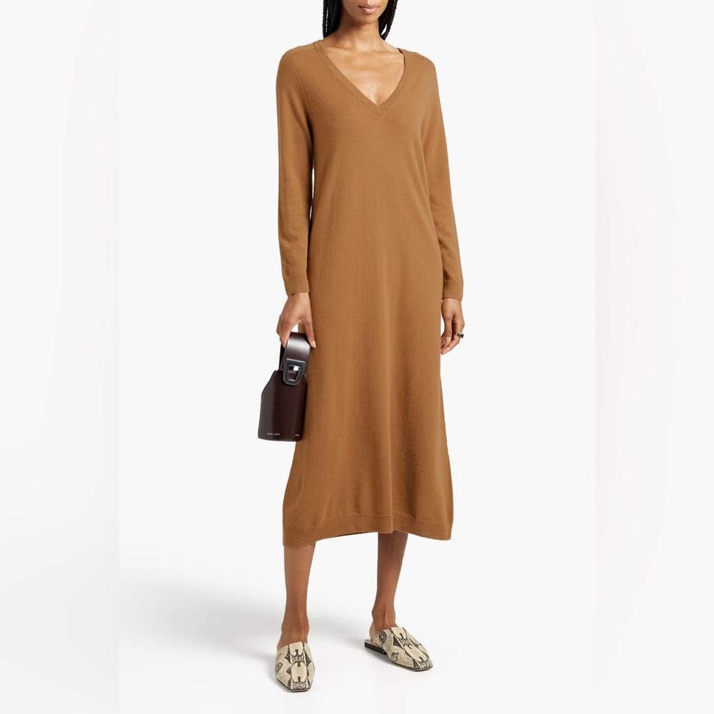 NWT Arch4 Katelyn Cashmere Midi Dress in Light Brown - L